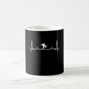 Mug Snowboard Heartbeat Snowboarder Cadeau