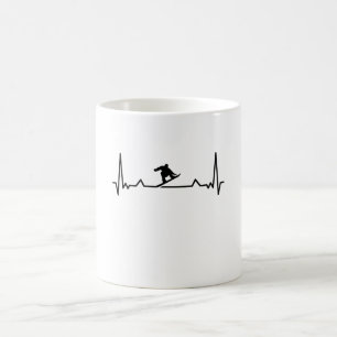 Mug Snowboard Heartbeat Snowboarder cadeaux
