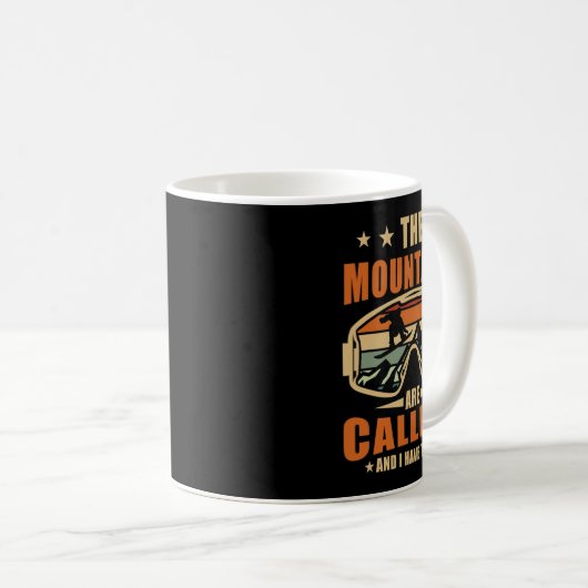 Mug Snowboard Les Mointains Appelent Snowboarder (Devant droit)