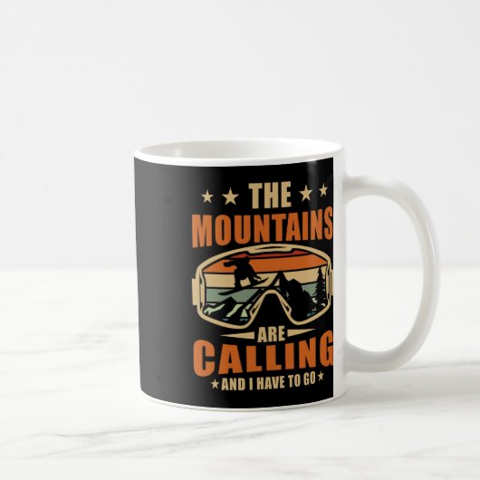 Mug Snowboard Les Mointains Appelent Snowboarder (Droite)