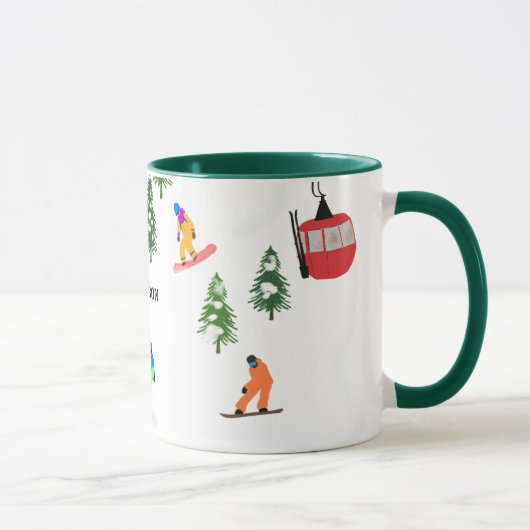 Mug Snowboard moderne personnalisé (Droite)