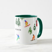 Mug Snowboard moderne personnalisé (Devant droit)