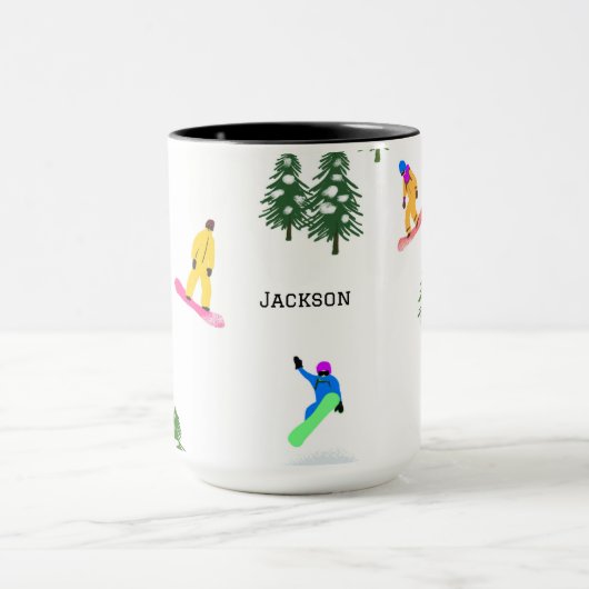 Mug Snowboard moderne personnalisé (Centre)