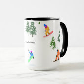 Mug Snowboard moderne personnalisé (Devant droit)