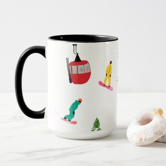 Mug Snowboard moderne personnalisé (Avec donut)