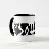 Mug snowboard. rayé. (Devant gauche)