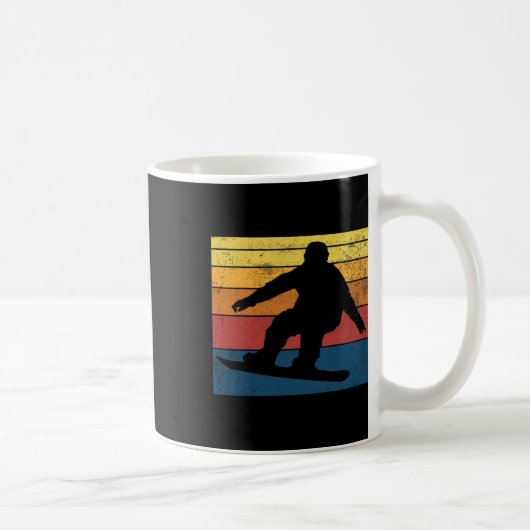 Mug Snowboard Retro Cadeau Vintage (Droite)