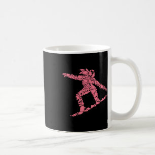 Mug Snowboard rose Abstrait Sports d'hiver Design d'ar