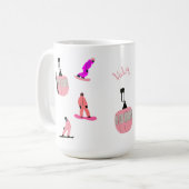 Mug Snowboard rose personnalisé (Devant gauche)