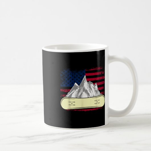 Mug Snowboard Ski Snowboard Drapeau américain Snowbo (Droite)