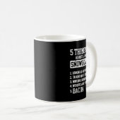 Mug Snowboard Snowboard Bacon 5 choses que j'aime Almo (Devant droit)