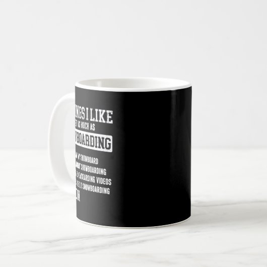 Mug Snowboard Snowboard Bacon 5 choses que j'aime Almo (Devant gauche)