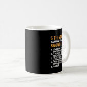 Mug Snowboard Snowboard Bacon 5 choses que j'aime Almo (Devant droit)