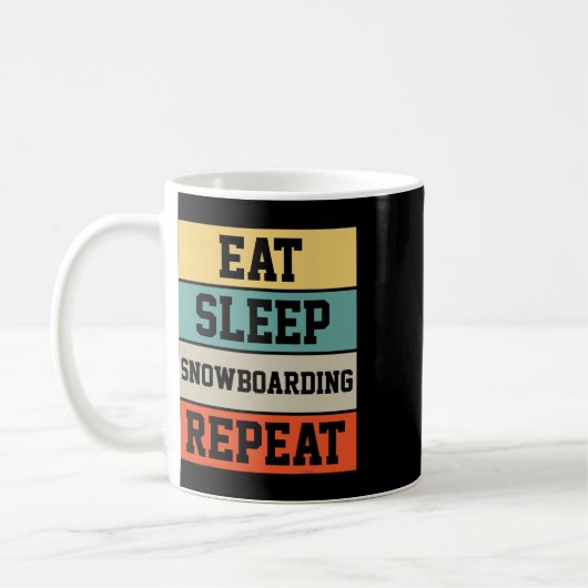 Mug Snowboard Snowboard Snowboard Retro Cadeau (Gauche)