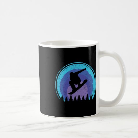 Mug Snowboard Snowboard Snowboard Silhouette Grun (Droite)