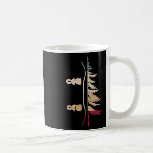 Mug Snowboard Snowboard Tree Snowboardeur Rétro (Droite)
