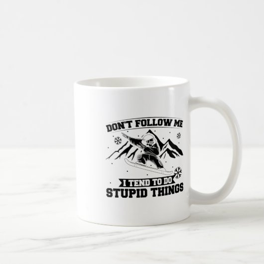 Mug Snowboard Snowborder Ne me suivez pas (Droite)