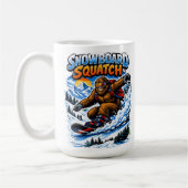 Mug Snowboard Squatch – Funny Bigfoot Snowboarding  (Gauche)