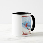 Mug Snowboarder Scender - Glacier Peak, Washington (Devant droit)