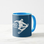 Mug Snowboardeur de Durango Colorado (Devant droit)