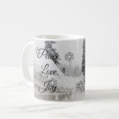 Mug Snowfall Snowflakes Noël noir blanc sketch (Devant gauche)