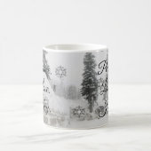Mug Snowfall Snowflakes Noël noir blanc sketch (Centre)