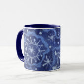 Mug Snowfall Snowflakes Snow Flakes Flurier Nouvel an (Devant gauche)