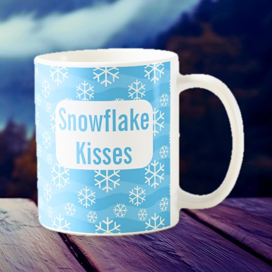 Mug Snowflake baisers bleu hiver vacances muet