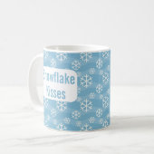 Mug Snowflake baisers bleu hiver vacances muet (Devant gauche)