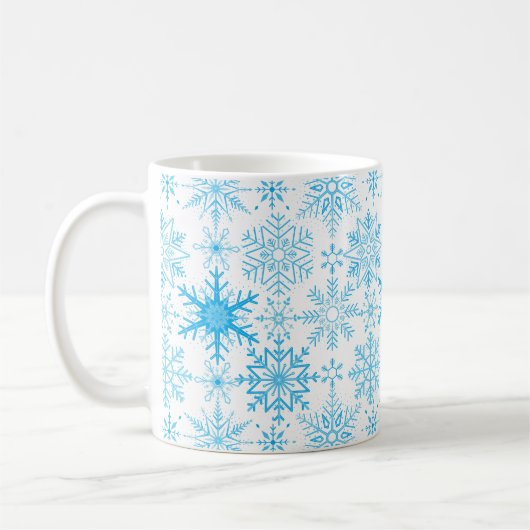 Mug Snowflake bleu motif (Gauche)