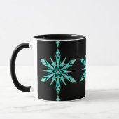 Mug Snowflake milieu du siècle turquoise noir vintage (Gauche)