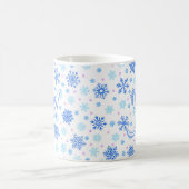 Mug Snowflake Pastel Baby Blue Élégant Script Monogram (Centre)