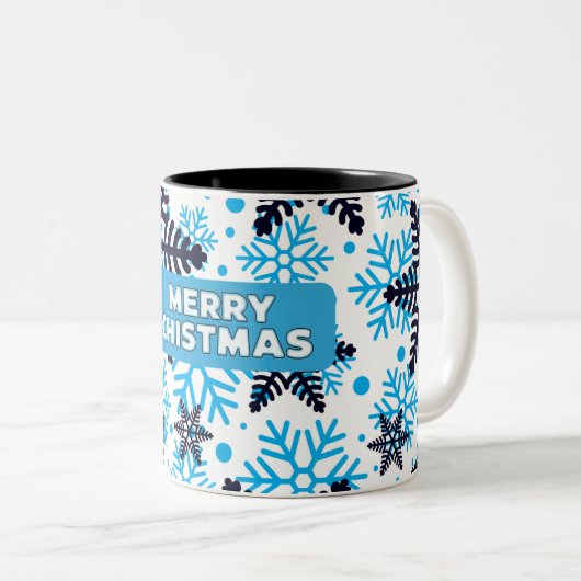 Mug Snowflake Pattern with Merry Christm (Devant droit)