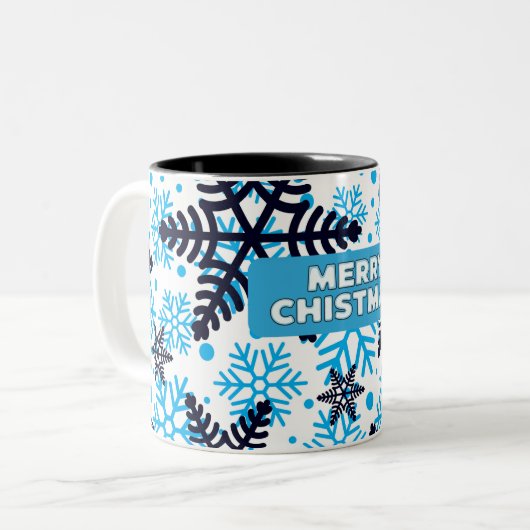 Mug Snowflake Pattern with Merry Christm (Devant gauche)