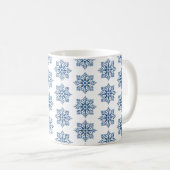 Mug Snowflake Plaid Pattern Blue Holiday (Devant droit)