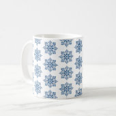 Mug Snowflake Plaid Pattern Blue Holiday (Devant gauche)