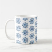 Mug Snowflake Plaid Pattern Blue Holiday (Gauche)