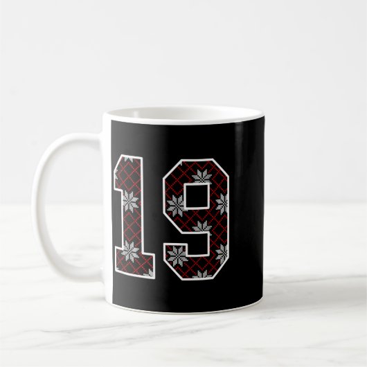 Mug Snowflake Ugly Christmas Number 19 Uniform #19 Jer (Gauche)