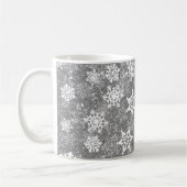 Mug Snowflakes blanc Luxueux gris élégant Noël (Gauche)