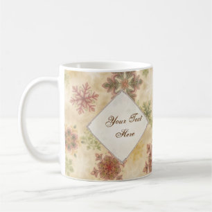 Mug Snowflakes de style Vintage avec texte personnalis