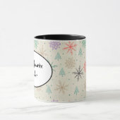 Mug Snowflakes dessinés à la main Arbres de Noël Multi (Centre)