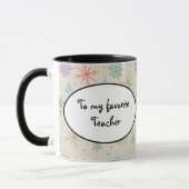 Mug Snowflakes dessinés à la main Arbres de Noël Multi (Gauche)