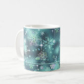 Mug Snowflakes le plus beau Motif ID Turquoise846 (Devant gauche)