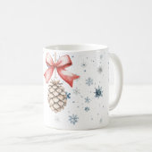 Mug Snowflakes Let it snow Christmas Pine Cone Red Bow (Devant droit)