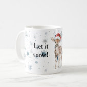 Mug Snowflakes Let it snow Deer Christmas Santa Hat (Devant gauche)