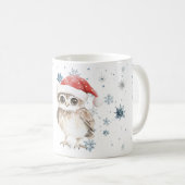 Mug Snowflakes Let it snow Owl Christmas Red Santa Hat (Devant droit)
