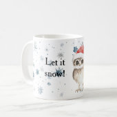 Mug Snowflakes Let it snow Owl Christmas Red Santa Hat (Devant gauche)