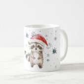 Mug Snowflakes Let it snow Raccoon Christmas Red Hat (Devant droit)