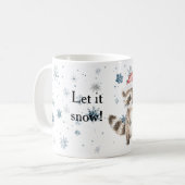 Mug Snowflakes Let it snow Raccoon Christmas Red Hat (Devant gauche)