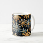 Mug  Snowflakes Magic Christmas Black Gold Blue (Devant droit)